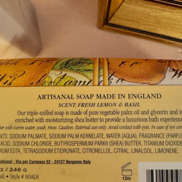 BEAUTIFULLY PACKAGED Full-Sized LEMON BASIL SOAP BY MICHELE DESIGN WORKS - Picture 8 of 8